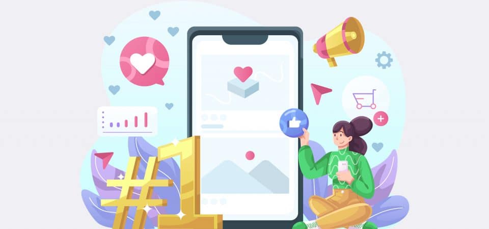 woman enjoying social media