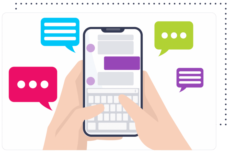 infographic typing on a mobile
