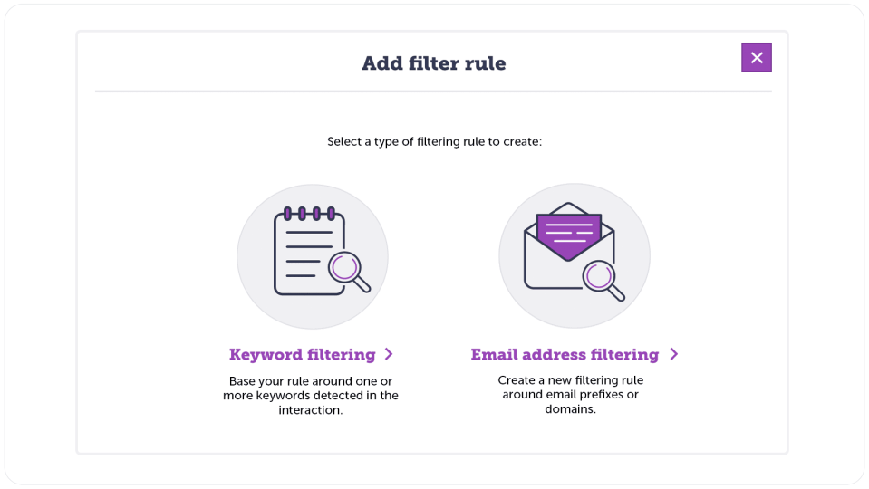filtering rules tool